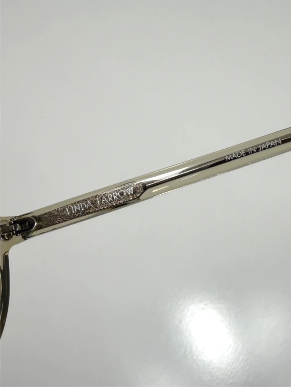Linda Farrow LFL650 Oversized Round Sunglasses White Gold Titanium Full Set